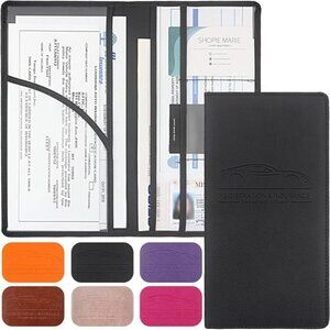 Premium Car Registration & Insurance Card Holder with Magnetic Shut